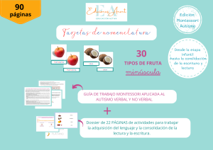 Autismo tarjetas de nomenclatura frutas minúscula